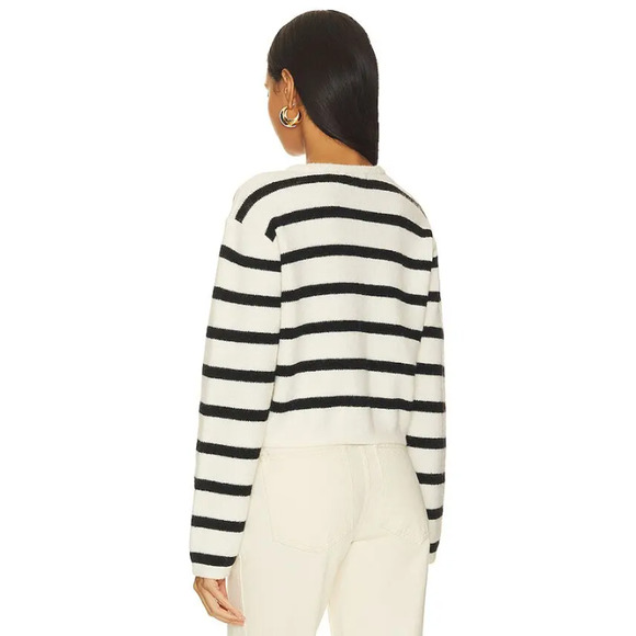LINE & DOT Women's Benni Cardigan Sweater XS Cream Black Stripe Revolve NWOT - Picture 4 of 10
